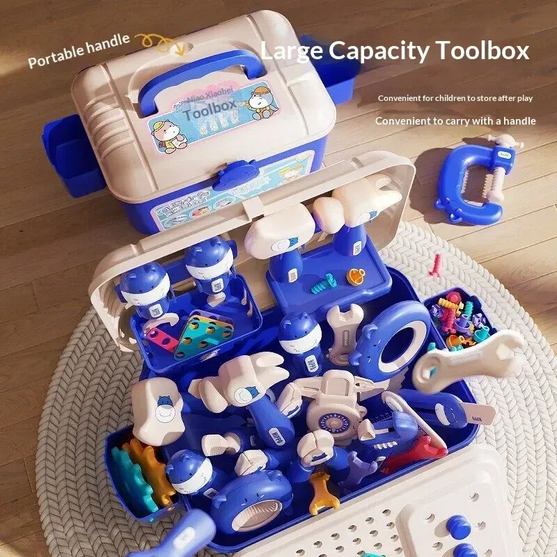 DIY Montessori Educational Toys for Children: Hippo Tool Assembly Set with Electric Drill Early Learning Building Kit