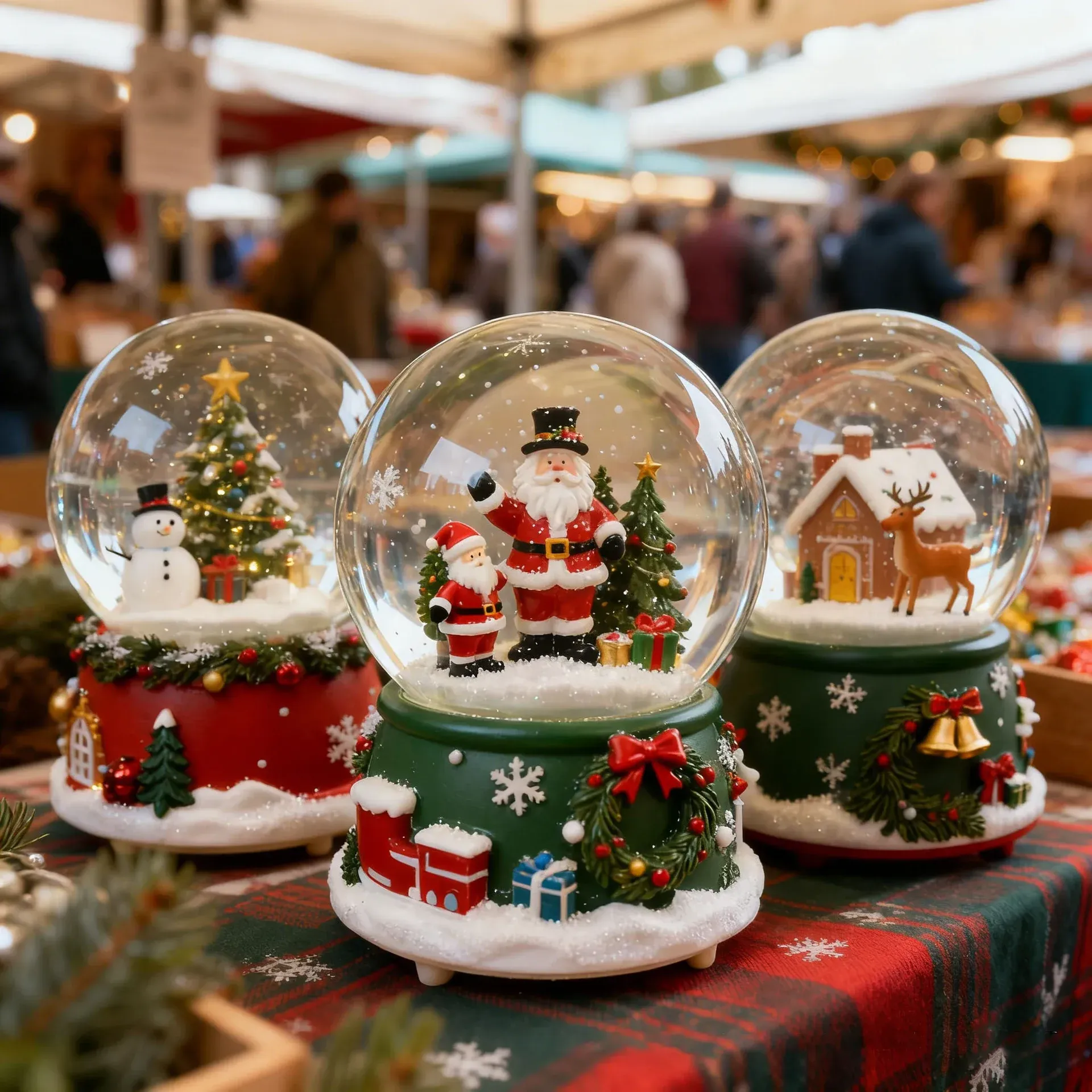 Santa Claus Crystal Ball Snow Magic Ornament Christmas Gift Music Box
