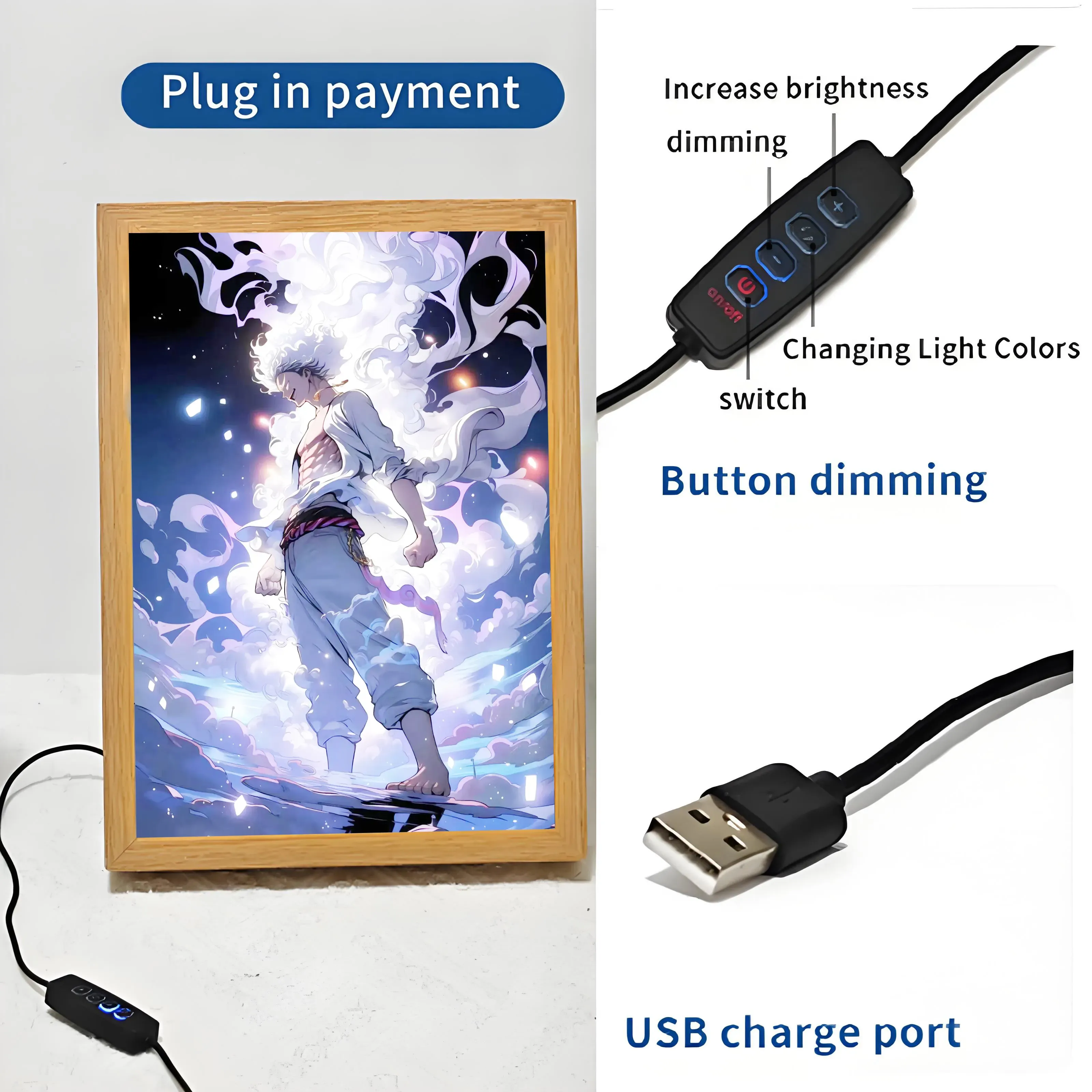 Anime Naruto Glow-in-The-Dark Art – Uzumaki Naruto & Obito Uchiha Desktop Display for Bedroom – DIY Ambiance Night Light