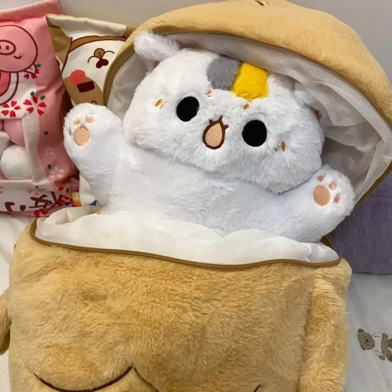 Adorable Taiyaki Plush Pillow – Giant Cat Doll Stuffed Toy, Creative Dorayaki-Inspired Sleep Companion