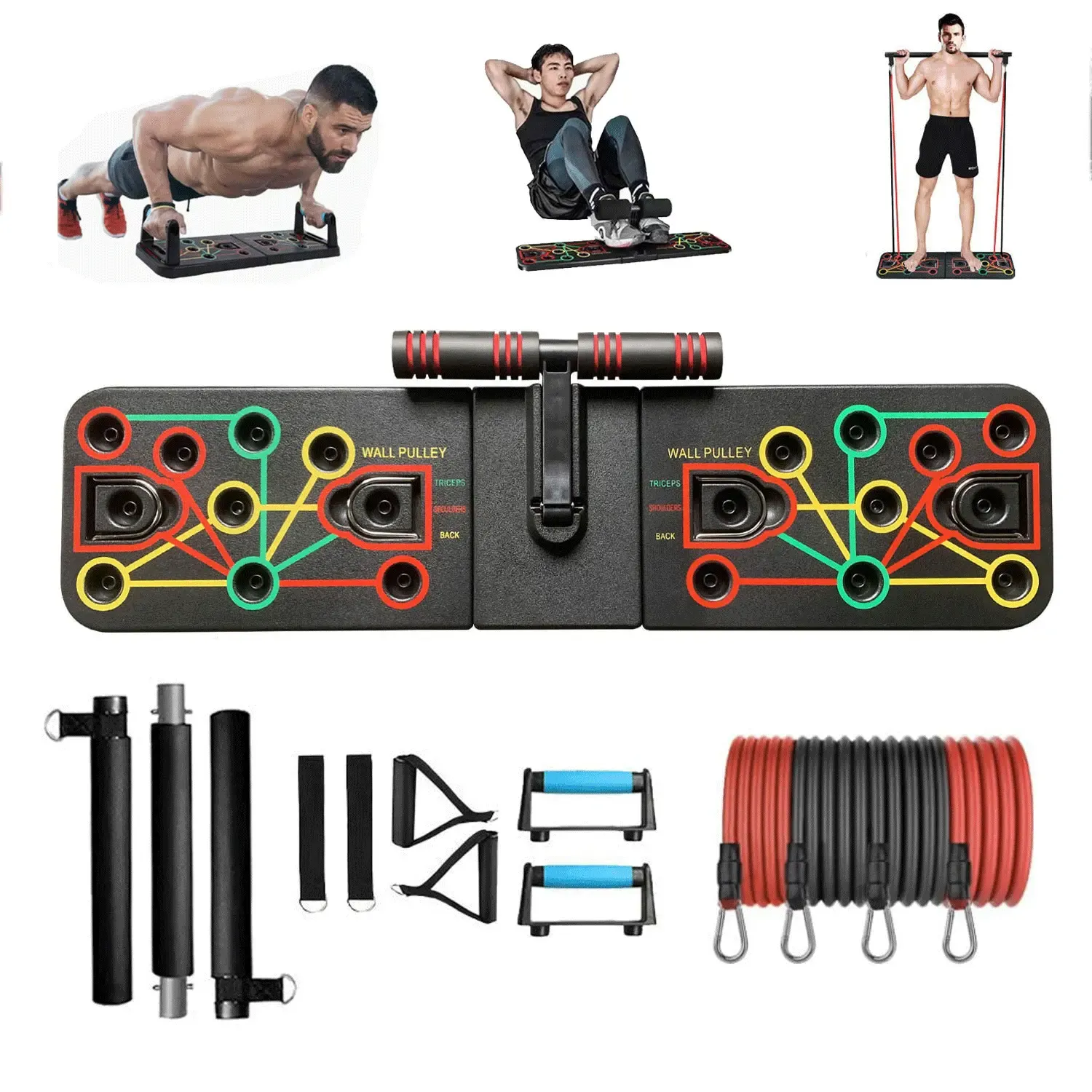 Multi-Functional Push-Up Board Adjustable Angles Multiple Training Levels Targets Chest and Abs Non-Slip Durable Home Fitness Equipment