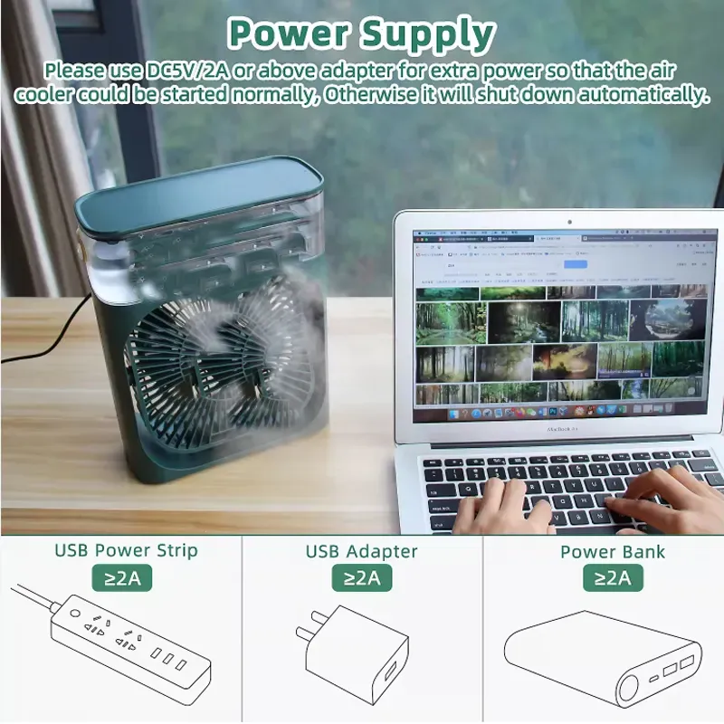 Multi-Function Cooling Spray USB Desk Fan – Portable Desktop Electric Fan for Students, Dorms & Offices