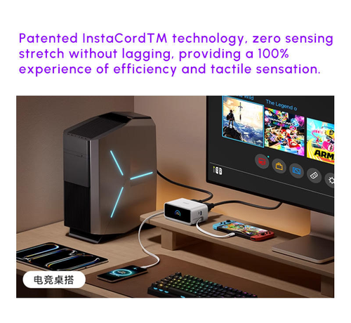 Retractable fast-charging multi-port desktop charger