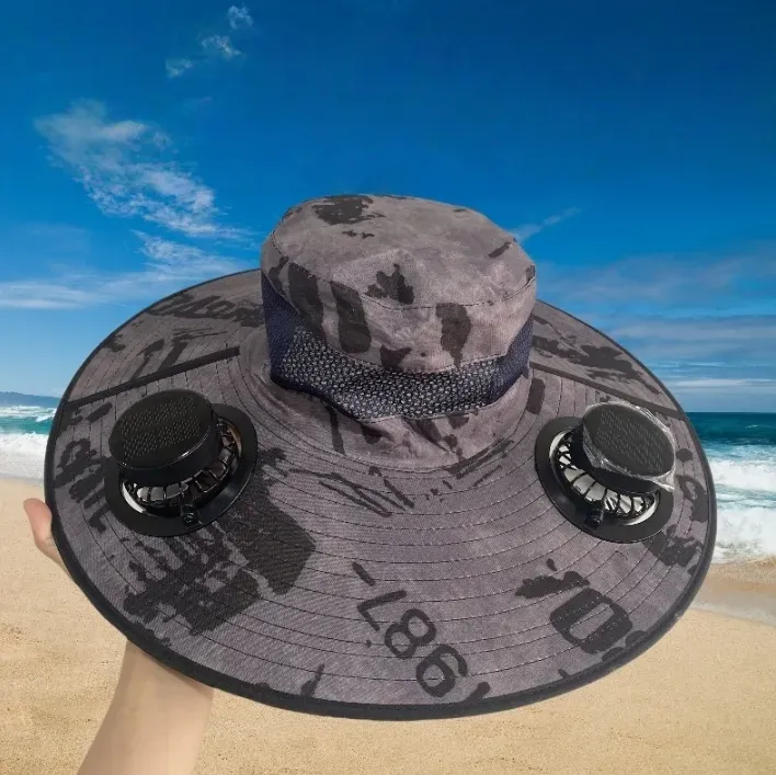 Solar Powered Fan Hat for Men – UV Protection, Extra-Large Brim Sun Hat for Hiking, Fishing & Outdoor Adventures