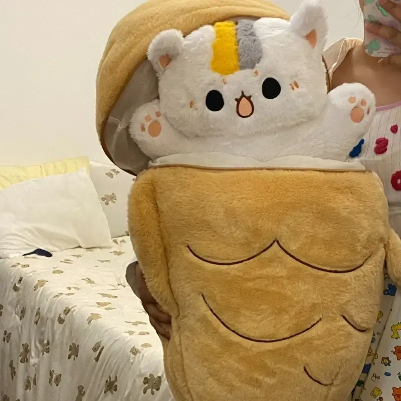 Adorable Taiyaki Plush Pillow – Giant Cat Doll Stuffed Toy, Creative Dorayaki-Inspired Sleep Companion
