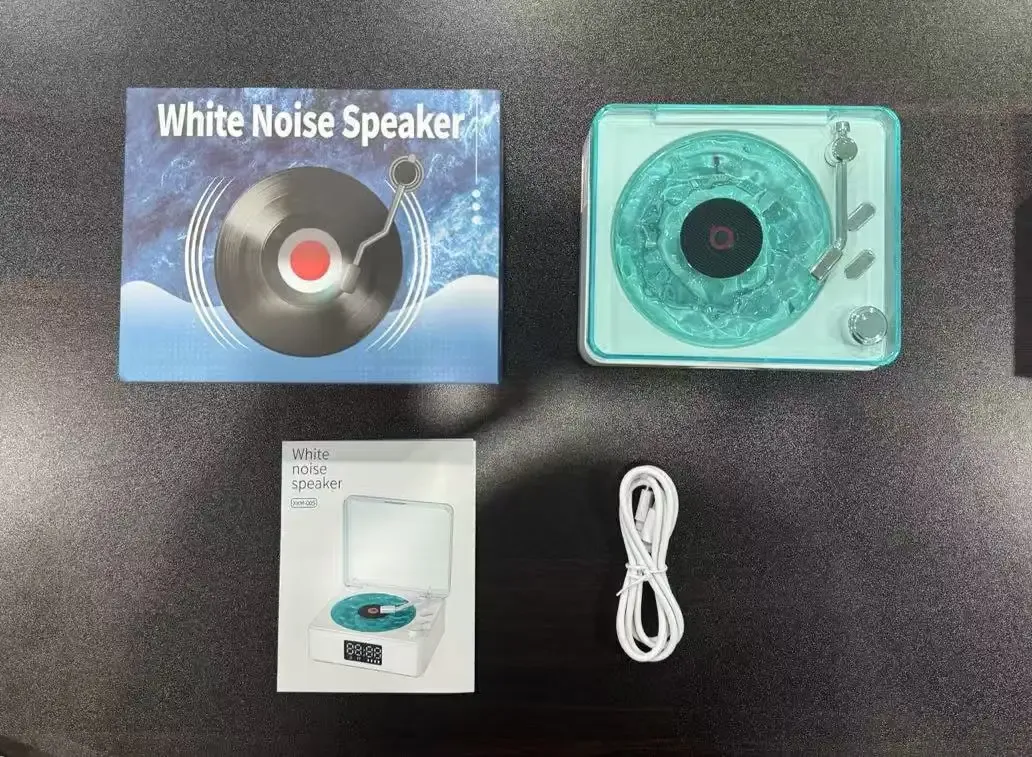 Vintage Bluetooth Speaker with White Noise Clock & Projection – Ocean Sound, Retro Design, Ambient Gift for Relaxation