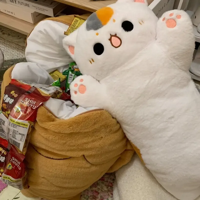 Adorable Taiyaki Plush Pillow – Giant Cat Doll Stuffed Toy, Creative Dorayaki-Inspired Sleep Companion