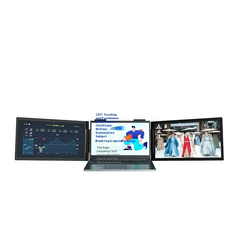 14-inch Portable Dual Screen Monitor – USB-C Plug and Play, Triple Screen Laptop Extender – Second Monitor for PC & Mac