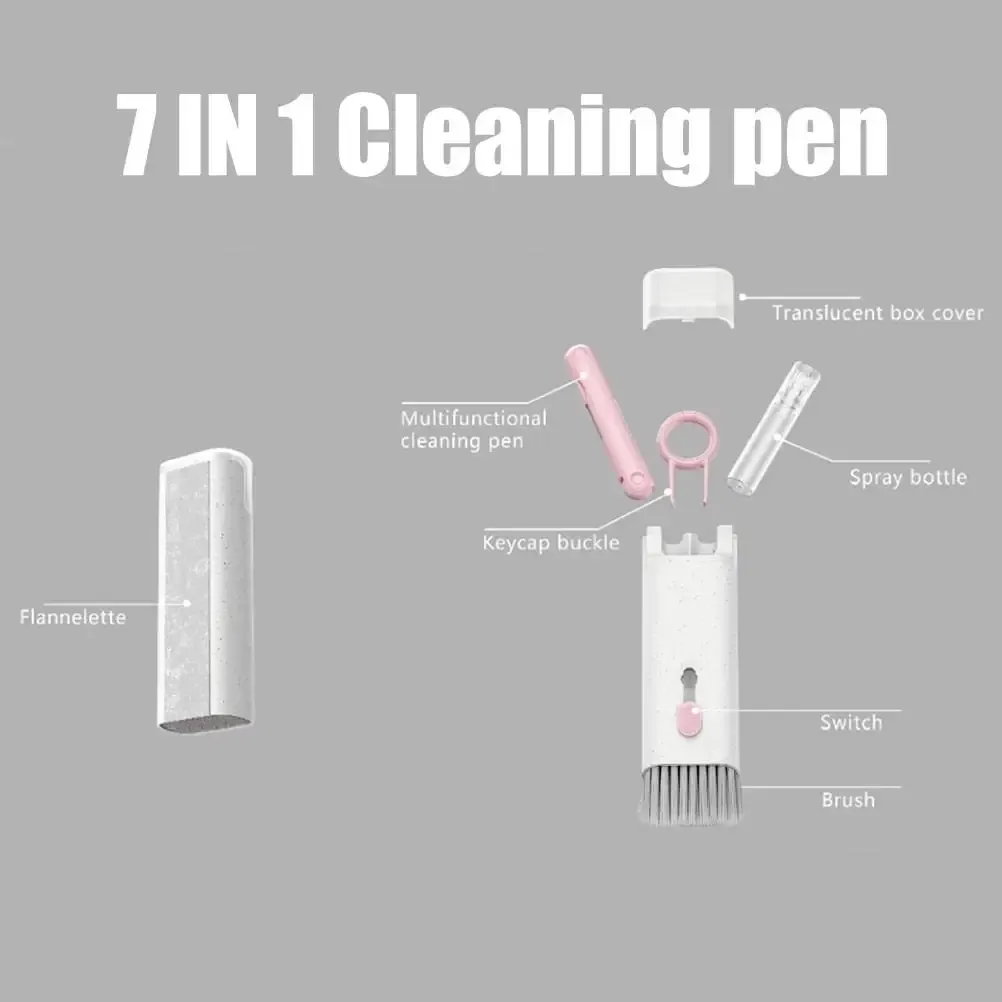 7-in-1 Multi-Functional Cleaning Kit for Keyboard, Headphones & Screens – Mini Portable Brush Set for Phones, Laptops & PCs