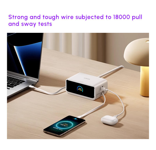 Retractable fast-charging multi-port desktop charger