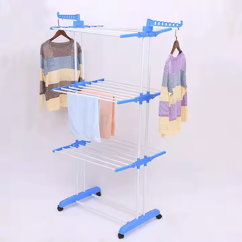 floor-standing three-tier clothes drying rack