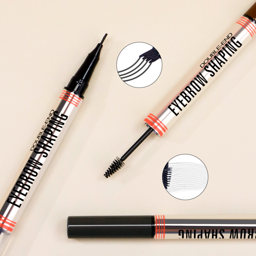 Private Label Ultra-Thin Precision Eye Brow Pencils With Gel Long-Lasting Eyebrow Pen Styling 2in1 Eyebrow Gel