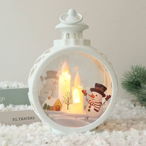 LED Lantern Lights Christmas Ornaments Luxury Party Night Decorations with Santa Snowman Kids' Supplies Light up