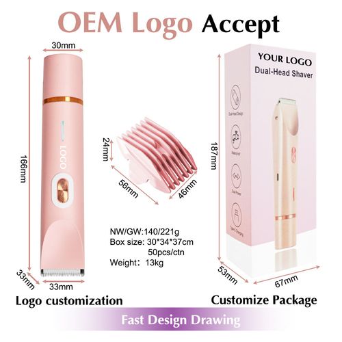 2 in 1 Cordless Lady Facial Razor Painless Electric Razors Waterproof Electric Body Hair Trimmer