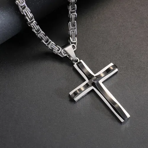 Hip Hop Christian Cross Stainless Steel Men's Pendant Necklace 138 sales