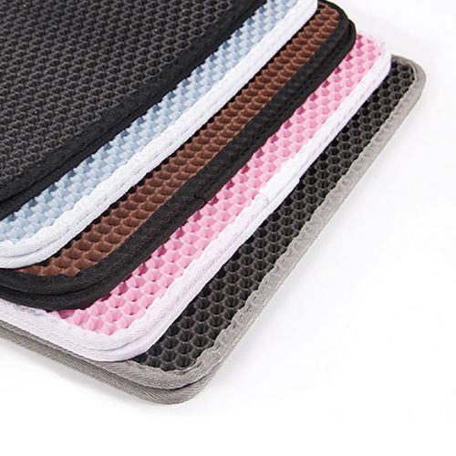 Double Layer Non slip Easy to Clean Cat Litter Box Filter Mat Honeycomb Trapping Mat Eva Cat Litter Mats