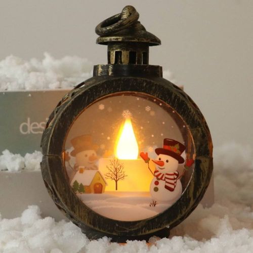 LED Lantern Lights Christmas Ornaments Luxury Party Night Decorations with Santa Snowman Kids' Supplies Light up