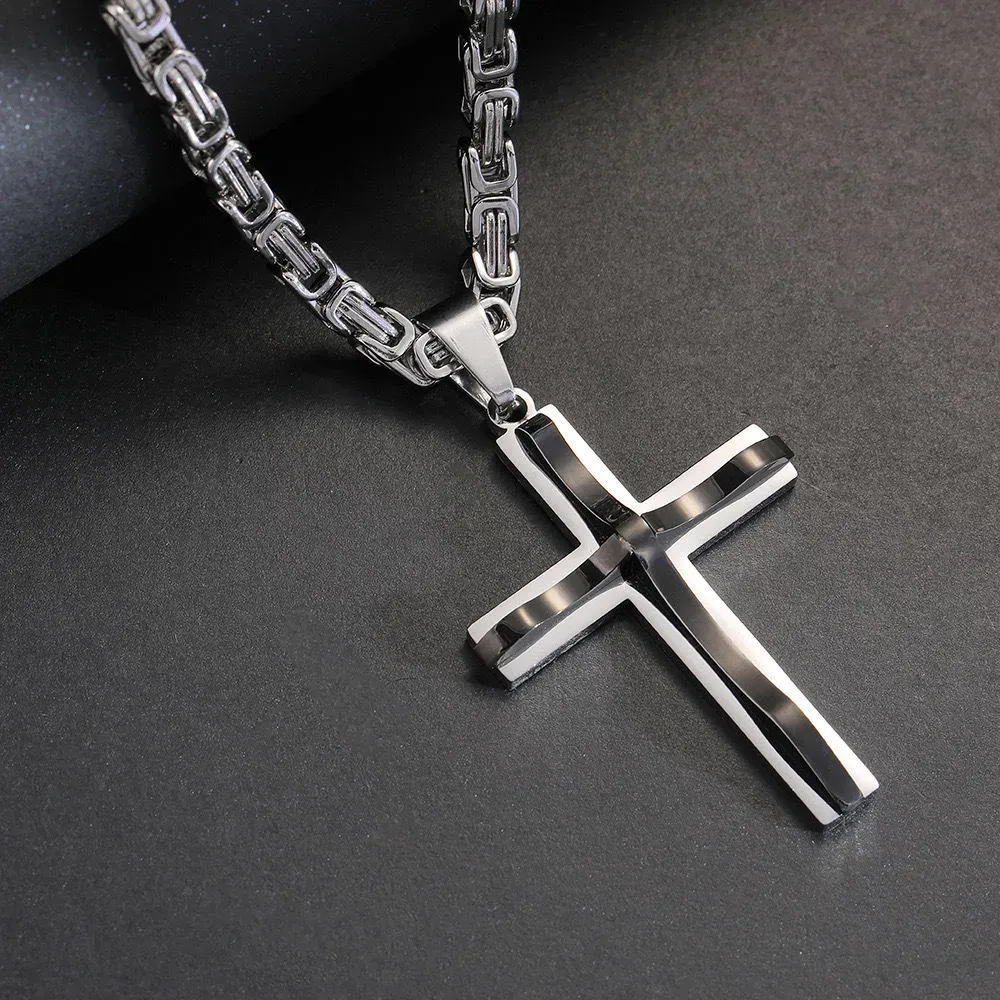 Hip Hop Christian Cross Stainless Steel Men's Pendant Necklace 138 sales