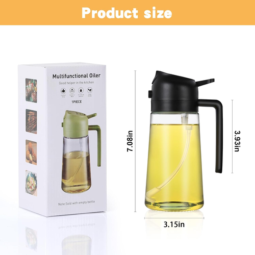 470ml Mist 2 in 1 Olive Oil Dispenser Bottle Premium Glass Oil spray Bottle Oil Sprayer for Cooking 918 sales
