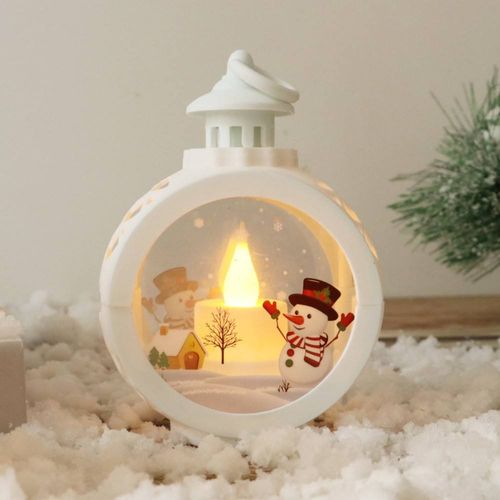 LED Lantern Lights Christmas Ornaments Luxury Party Night Decorations with Santa Snowman Kids' Supplies Light up