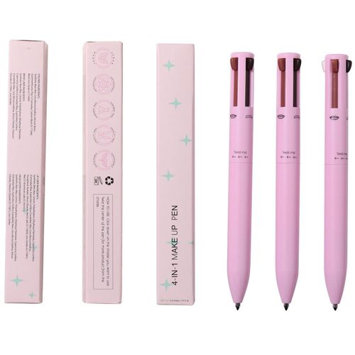 4-in-1 Makeup Pencil - 4-Color Lip Liner, Highlighter, Eyeliner & Eyebrow Pencil