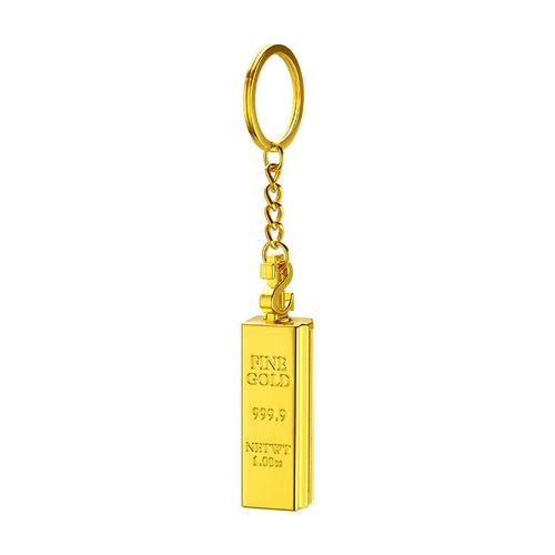 Creative Gold Bar Shaped Portable Lighter Cute Vintage Kerosene Keychain Torch for Kitchen Use Match Key Chain