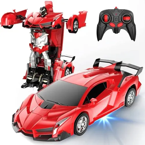 Carro telecomandado - Transformação de carros RC com robô, contém todas as baterias: deformação com um botão e rotação de 360 ​​graus.