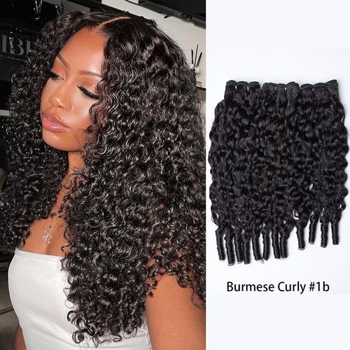 Pacotes de cabelo encaracolado birmanês 100% cabelo humano de 14 a 28 polegadas