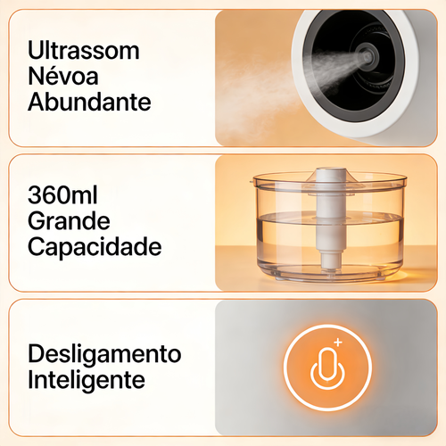 Difusor de Aromas Vulcão Criativo  Umidificador Purificador de Ar, Ideal para Lar, com Luz de Chamas e Aroma Relaxante