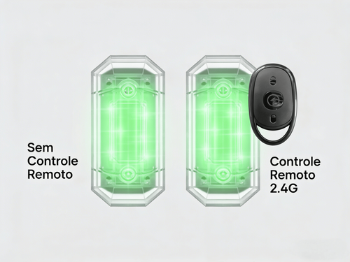 Luz de Alertas Portátil Sem Fio (7 Cores, Controle Remoto) – Resistente à Água, Longa Autonomia, Ideal para Motocicleta, Carro, Drone, Acampamento
