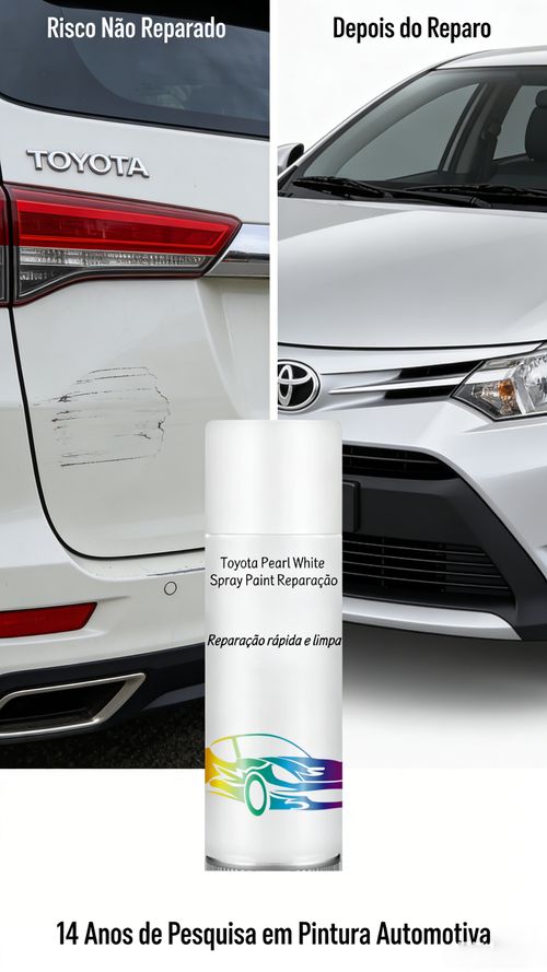 Tinta Spray para Carro Toyota Cor Branco Perolado Reparo de Riscos na Pintura