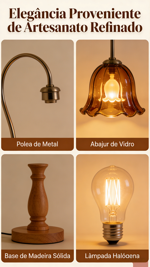 Lâmpada de Derreter Velas Forma de Glória com Vidro Âmbar para Quarto