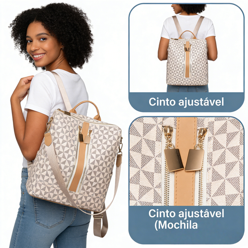 Mochila Feminina Estilo Europeu 2025 Grande Capacidade Mochila Mãe e Filha para Viagem e Lazer