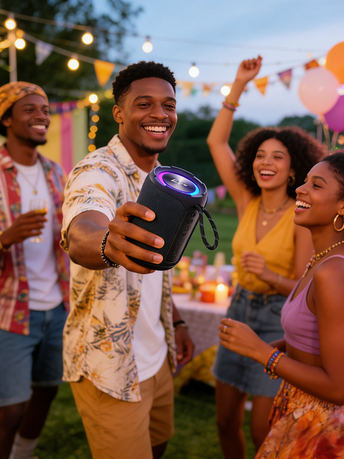 Caixa de Som Bluetooth Portátil Subwoofer 40W Impermeável para Exterior e Mesa