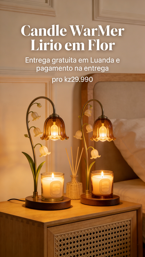 Lâmpada de Derreter Velas Forma de Glória com Vidro Âmbar para Quarto