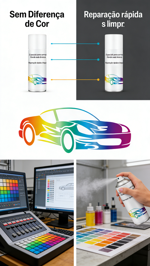 Tinta Spray para Carro Honda Cor Branco Seda Reparo de Riscos na Pintura