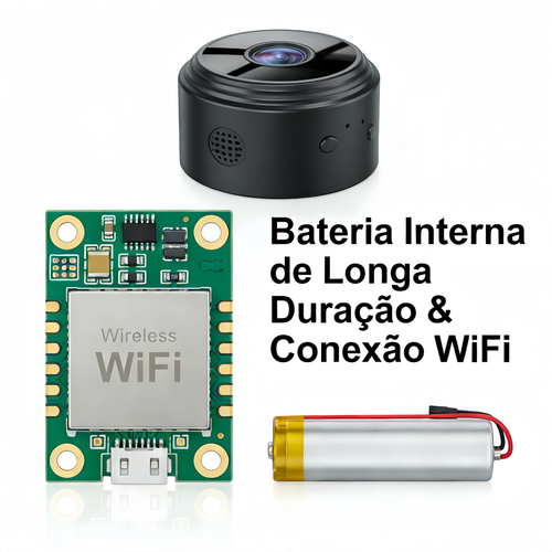 Câmera de Segurança Inteligente A9 — Sem Fio, Wi-Fi, Ângulo Largo HD