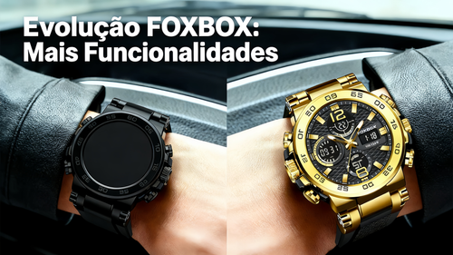 FOXBOX Novo Estilo Dupla Função Tira de Cola Multifuncional Tira de Cola Fosforescente Cronógrafo Tira de Cola para Relógio Esportivo Casual Resistente à Água para Homens