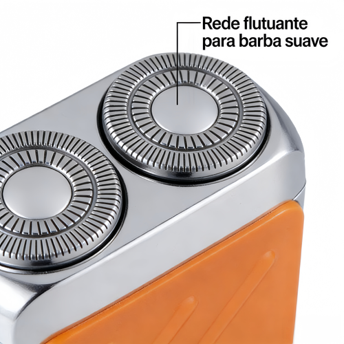 Máquina de Barbear Elétrica Mini (Duas Cabeças) – Portátil, Lavável, Cabeça Flutuante, Ideal para Homens