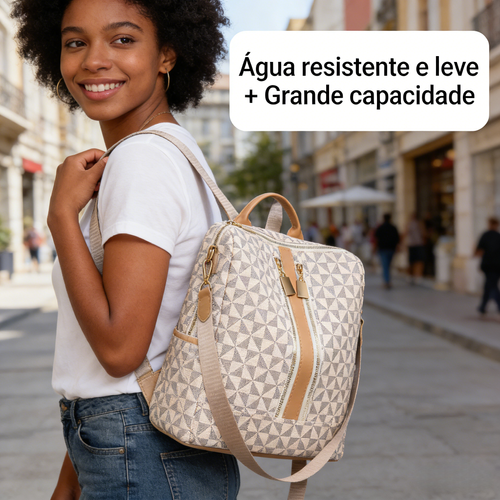 Mochila Feminina Estilo Europeu 2025 Grande Capacidade Mochila Mãe e Filha para Viagem e Lazer