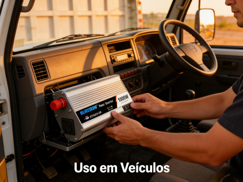 Inversor de Energia 1000W para Veículo Conversor de 12 24V para 110 220V com Porta USB