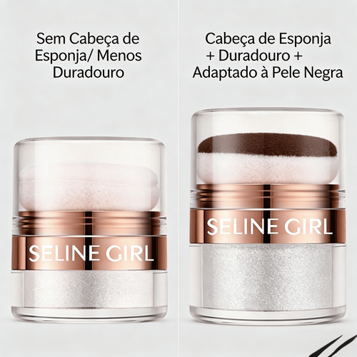 Pó de Destaque SELINE GIRL para Rosto e Corpo Blush e Contorno com Brilho Suave