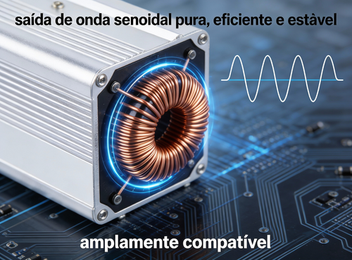 Inversor de Energia 500W para Veículo Conversor de 12 24V para 110 220V com Porta USB