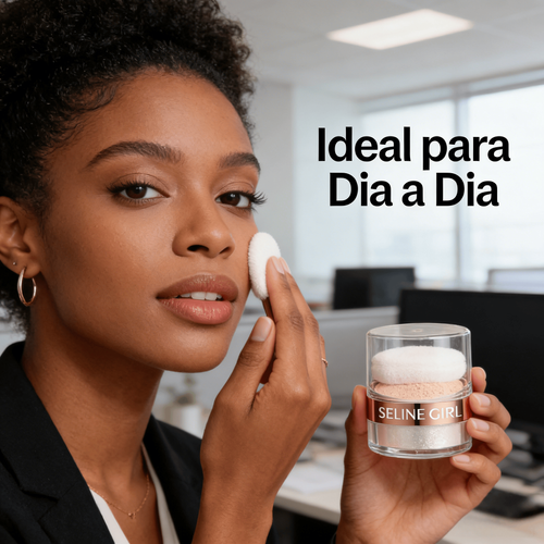 Pó de Destaque SELINE GIRL para Rosto e Corpo Blush e Contorno com Brilho Suave