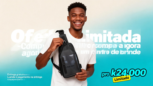 Mochila Tiracolo Masculina de Película Estilo Moto e Porto Hong Kong - Resistente e Prática para Dia a Dia em Luanda
