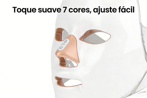 Máscara de Luz LED 7 Cores para Rejuvenescimento Cutâneo Clareamento e Combate aos Acnes Beleza Doméstica