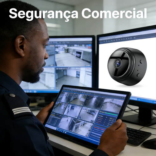 Câmera de Segurança Inteligente A9 — Sem Fio, Wi-Fi, Ângulo Largo HD