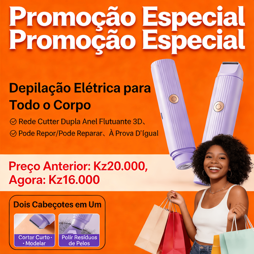 Depiladora Elétrica Portátil de Duas Cabeças Sem Fio, Recarregável, Totalmente à Prova dÁgua  Ideal para Todo o Corpo