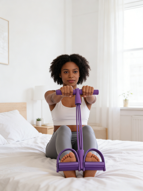 Equipamento de Exercício para Casa Peak Exercitador de Resistência com Pedal Antiderrapante para Treino de Braços Abdômen Costas Pernas