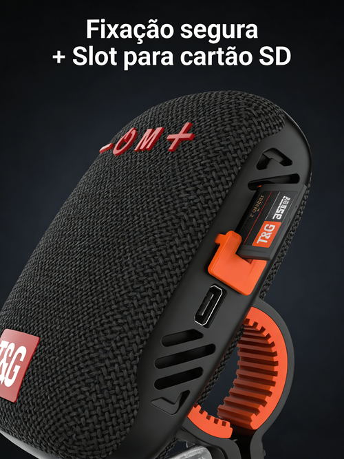 Caixa de Som Bluetooth Portátil para Ciclismo - TWS Conexão Tecido Durável Leitura de Cartão Rádio e Resistente à Água